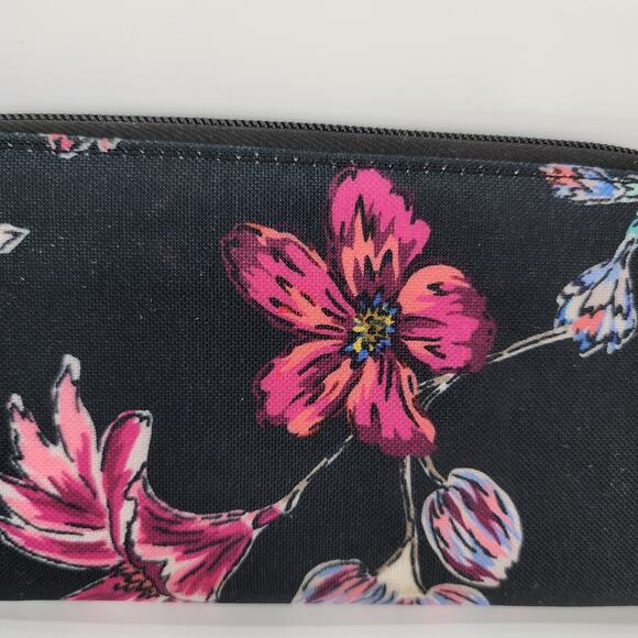 Lily Bloom Clutch Floral Black Pink Flower Zip Around Wallet Accordion Organizer - Picture 6 of 15